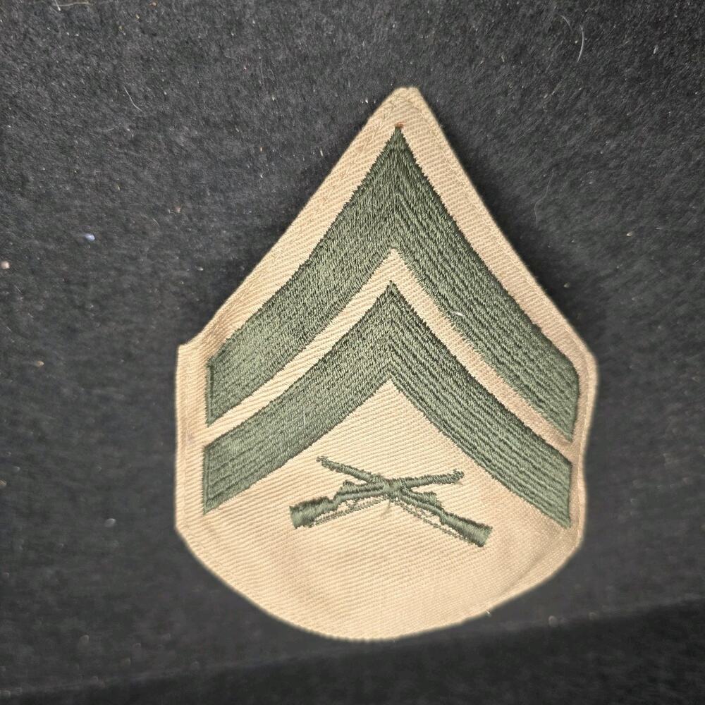 USMC Corporal Patch Vintage Marine Corps Rank Crossed Rifles